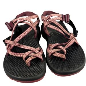 Chaco Z Cloud 2 Womens 8 Sandals Burgundy Pink Multi Strap Toe Loop Outdoor